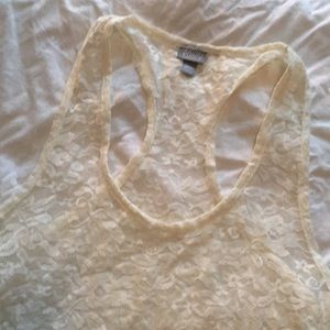 Ivory lace tank